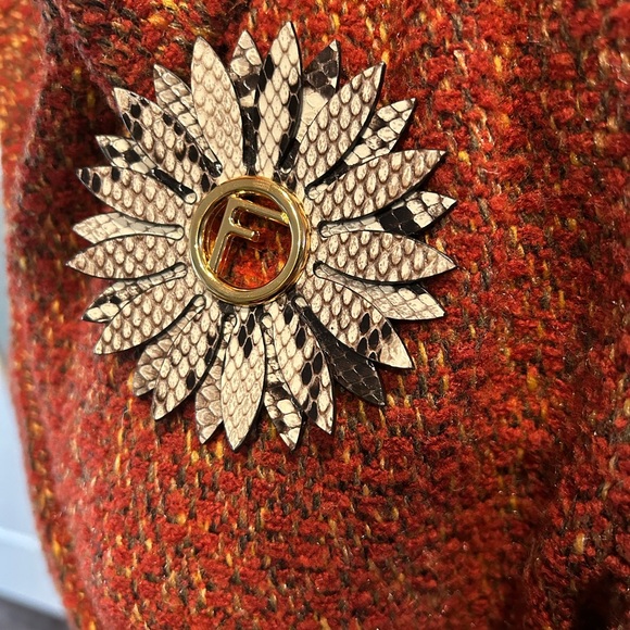 Fendi Python Leather Magnetic Brooch - Picture 6 of 15